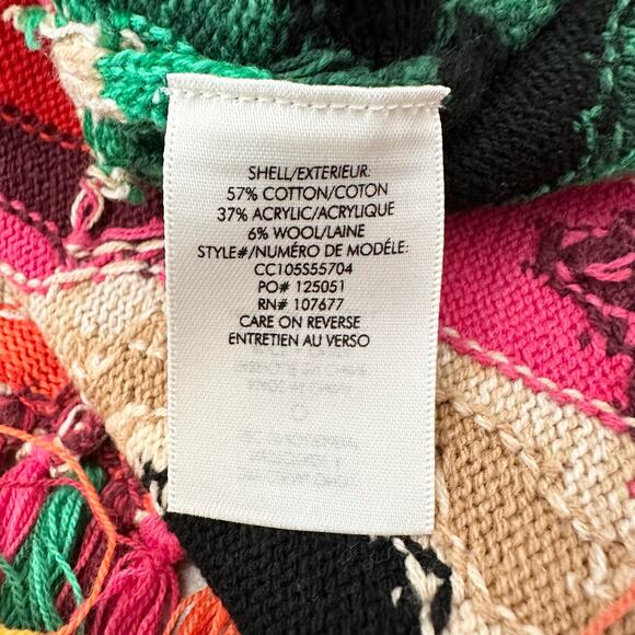 ALICE + OLIVIA Reva Print Fringe Peplum Multi-Color Tank Top - Picture 4 of 5